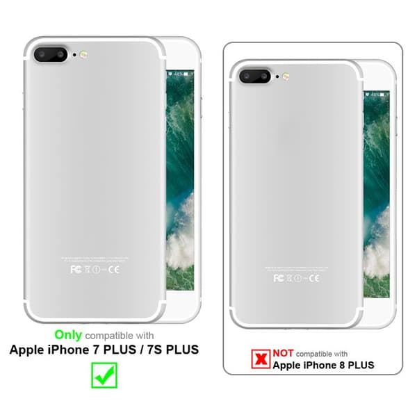 Skal för iPhone 7 PLUS / 7S PLUS BORSTAD GRÅ Kolfiberdesign Grå