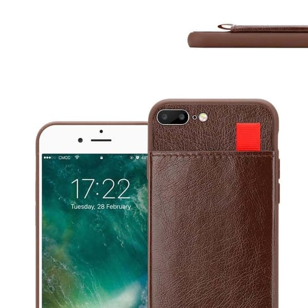 Skal för iPhone 7 PLUS / 7S PLUS / 8 PLUS i BRUN EK brun