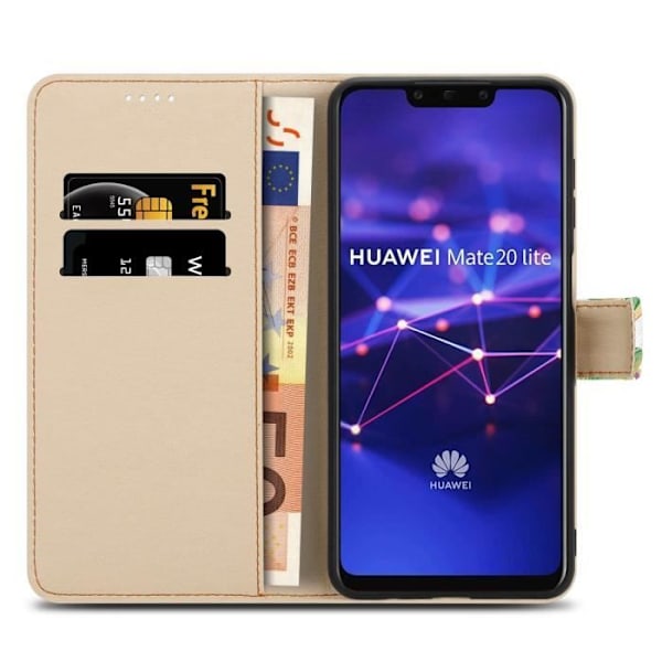 Coque - CADORABO - Huawei MATE 20 LITE - Grön Tropisk Skog - Magnetisk Stängning - Stöd Funktion Grön