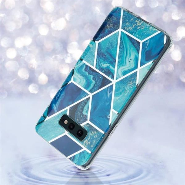 Cadorabo Fodral för Samsung Galaxy S10 4G i Blue Marble Wave nr. 13 Skyddsskydd Silikon TPU-fodral Blå Våg Marmor