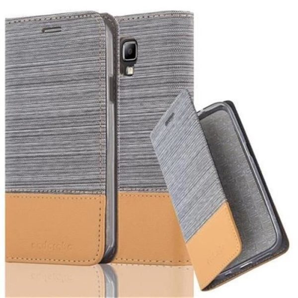 Samsung Galaxy S4 ACTIVE Fodral i LJUSGRÅ BRUN från Cadorabo (TYG-LEATHERETTE Design) Helt skyddsfodral med flipskydd