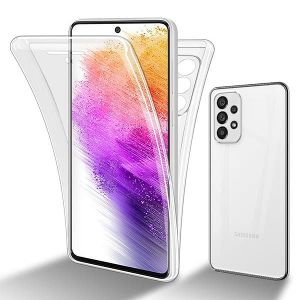 Transparent skydd för Samsung Galaxy A73 5G, helskydd Vit