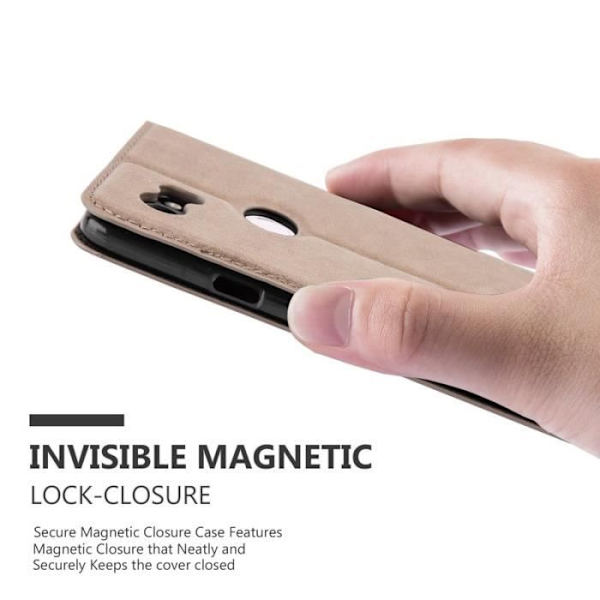 Google PIXEL 2 XL-fodral i KAFFEBRUNT från Cadorabo (INVISIBLE MAGNETIC CLOSURE Design) Helt skyddsfodral med flipflik