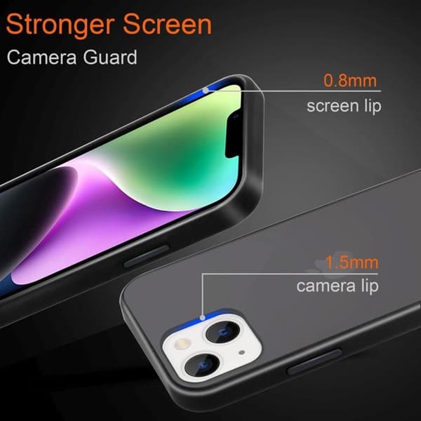 iPhone 14 PLUS Fodral i MATTSVART Skyddsetui