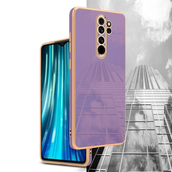Hus för Xiaomi RedMi NOTE 8 PRO Fodral i Glansig Lila - Guld Etui Case Cover Silikon TPU och skydd för kamera Lila