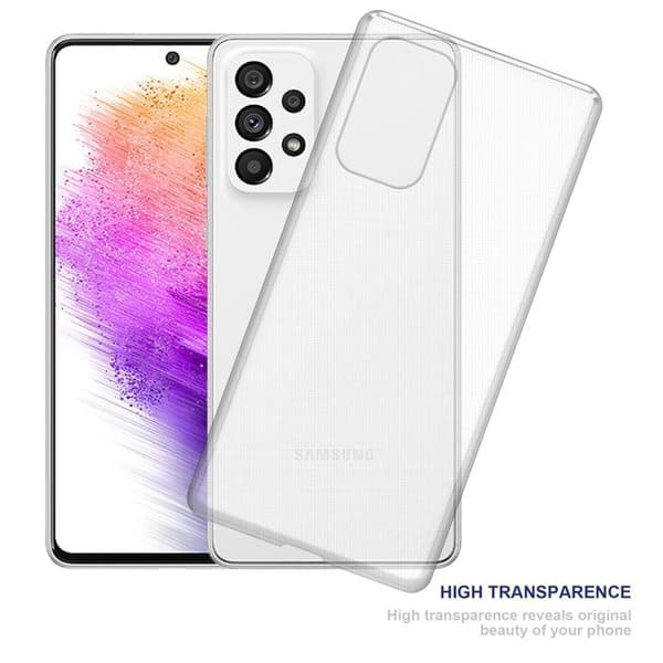 Transparent stötsäker silikonfodral för Samsung Galaxy A73 5G Vit