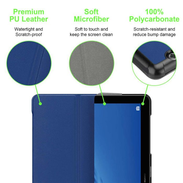 Kappa för Huawei MediaPad T5 10 (10.1 Zoll) Etui i MÖRKBLA JERSEY Fodral Tablet Skydd Hölster Plånbok Wallet Blå