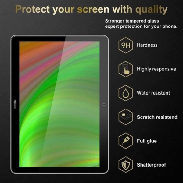 Cadorabo 3x skyddsglas för Huawei MediaPad T3 10 (9,6" Zoll) tillverkat av härdat härdat skärmskydd