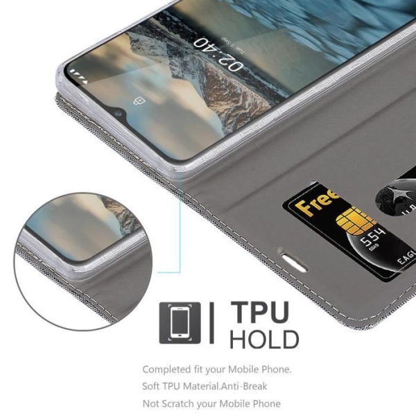 Étui för Nokia 2.4 - CADORABO - Ljusgrå Brun - Syntetiskt läder - Magnetisk stängning - Ställfunktion LJUSGRÅ BRUN