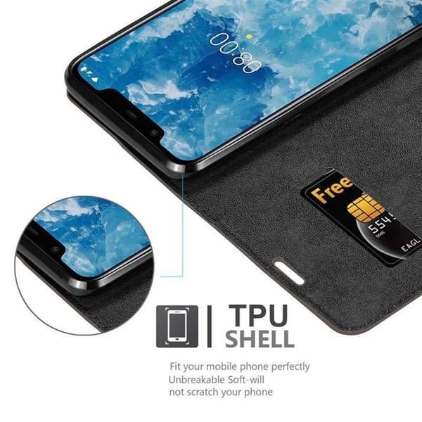 Fodral för Nokia 7.1 PLUS / X7 Skal i MÖRK BRUN brun