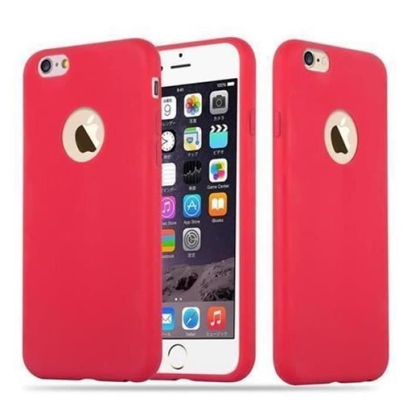 Apple iPhone 6-fodral - iPhone 6S i CANDY RED av Cadorabo (CANDY Design) Ultratunt mjukt silikon TPU-gelskydd med anti