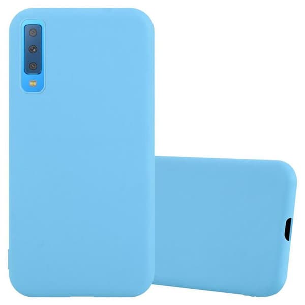 Skyddsfodral för Samsung Galaxy A7 2018 CANDY BLÅ Stötsäker Silikon Blå