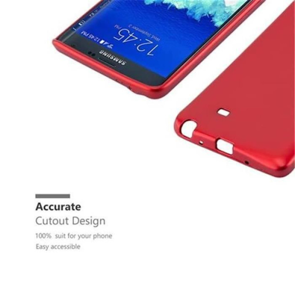 Samsung Galaxy NOTE EDGE-fodral i METALLIC RED från Cadorabo (METALLIC MATTE Design) Ultratunt mjukt silikon TPU-gelskydd