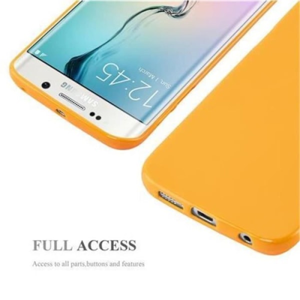 Samsung Galaxy S6 EDGE JELLY YELLOW Fodral Cadorabo DESIGN JELLY TPU Silikon Skyddsfodral Cover Ultra Slim Bumper