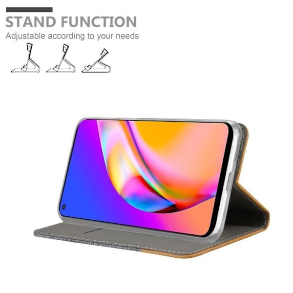 Fodral till Oppo A94 5G Fodral i LJUSGRÅBRUNT Fodral Skyddsmagnetisk stängning LJUSGRÅ BRUN
