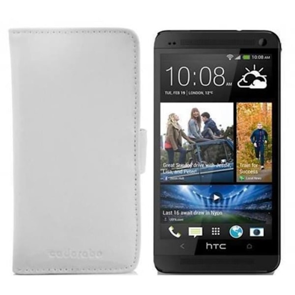 HTC ONE M4 MINI Fodral - CADORABO - Fodral i konstläder - 360° flik - Fullständigt skydd - Vit Vit