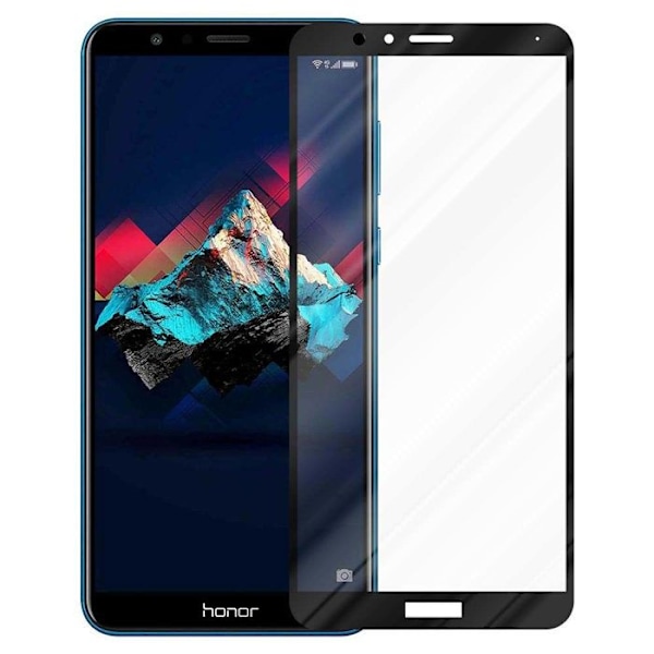 Helt transparent härdat glas för Honor 7X, skyddande film med svart hårdhet. Svart