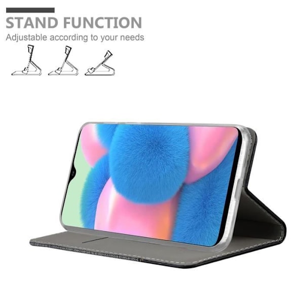 Coque - CADORABO - A50 4G / A50s / A30s - Similicuir - Magnetisk stängning - Ställfunktion Mörkgrå