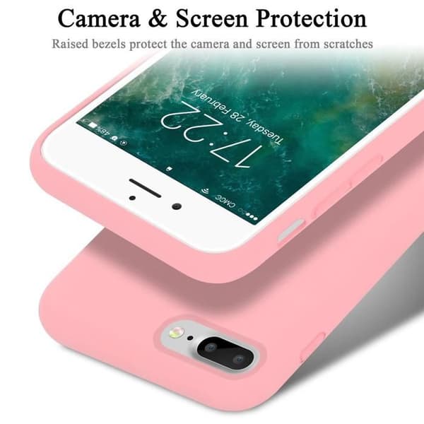 Stötsäkert skal i flytande rosa för iPhone 7 Plus / 7s Plus / 8 Plus Ros