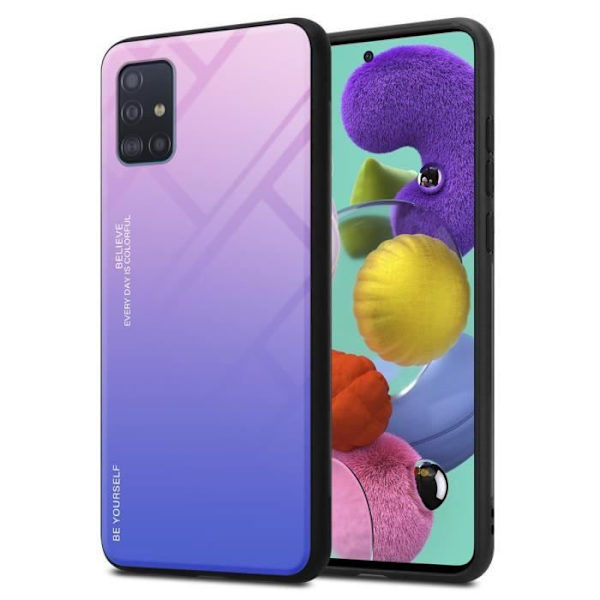 Fodral för Samsung Galaxy A51 4G / M40s Skal i ROSA - BLÅT Fodral Skyddsskydd tvåfärgad TPU Rosa, Blå