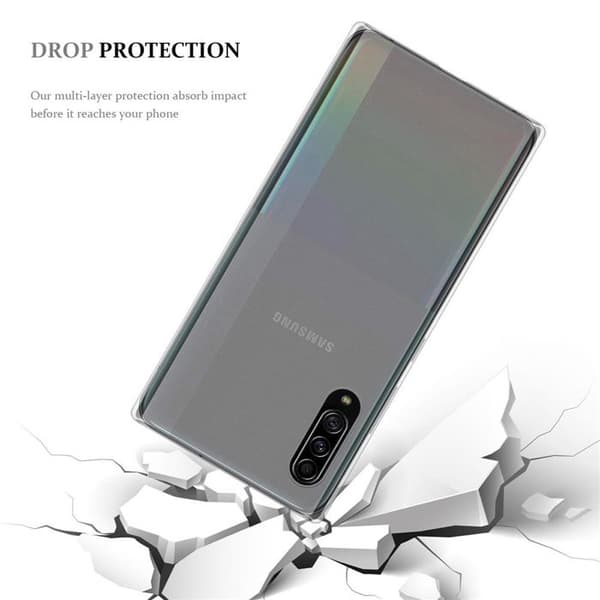 Transparent stötsäker silikonfodral för Samsung Galaxy A90 5G Vit