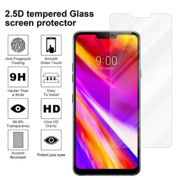 Härdat glas för LG G7 ThinQ TRANSP, skyddsfilm LG G7 ThinQ skärmfilm LG G7 ThinQ härdat display Transparent