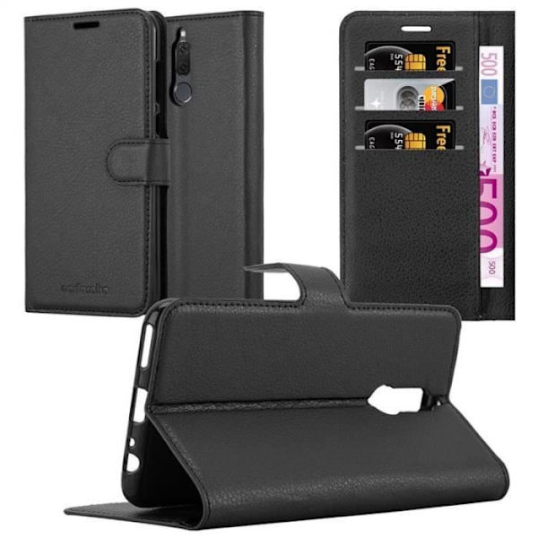 Coque - CADORABO - Huawei MATE 10 LITE - Similskinn - Stödfunktion - 3 kortfack Svart