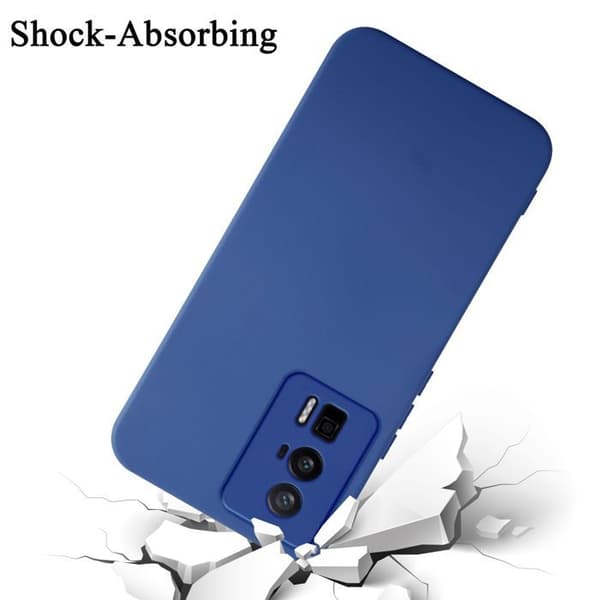 Skyddande stötsäker skal för Xiaomi Poco F5 Pro i LIQUID BLUE Blå