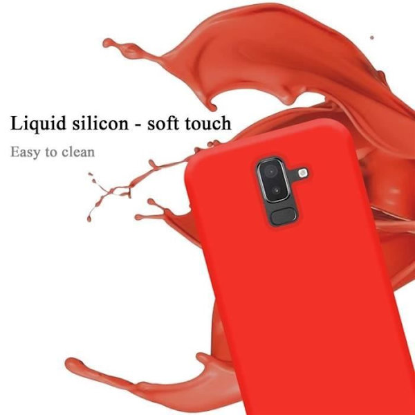 Telefonfodral - CADORABO - Samsung Galaxy A6PLUS / J8 - Silikon TPU - Röd - Optimal skydd Röd