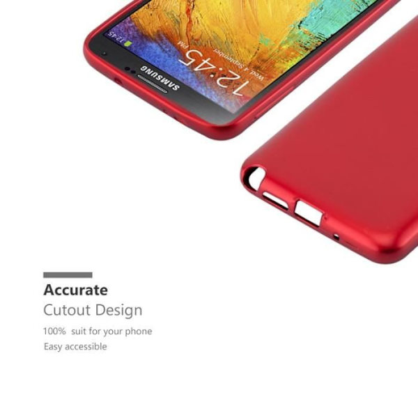 Samsung Galaxy NOTE 3 NEO-fodral i METALLIC RED från Cadorabo (METALLIC MATT Design) Ultratunt mjukt silikongel TPU-fodral