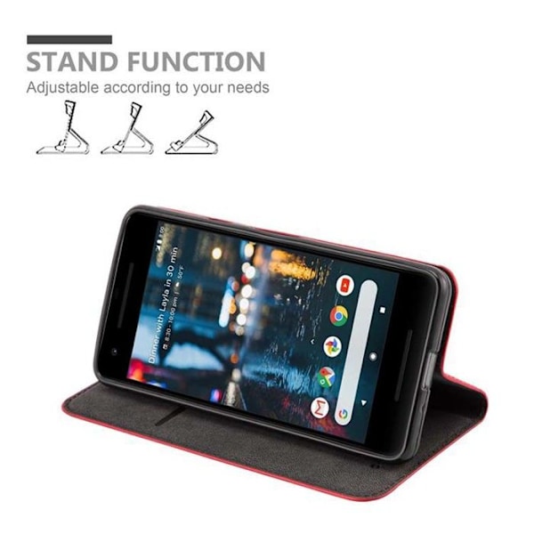 Skyddsfodral för Google PIXEL 2 Hölster i ÄPPLE RÖD Etui Case Cover Skydd Plånbok Wallet Röd