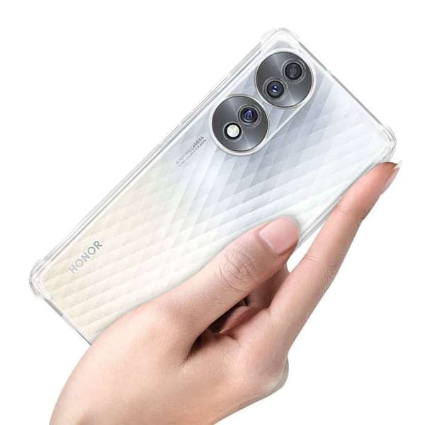 Transparent stötsäker silikonfodral för Honor 70 Vit