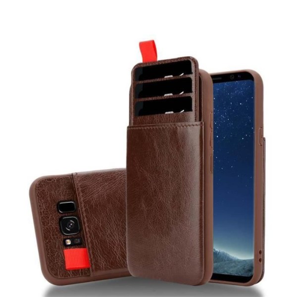 Etui för Samsung Galaxy S8 PLUS - CADORABO - Brun ek - Konstläder - Mjuk - Optimal skydd Brun ek