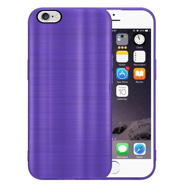Skal för iPhone 6 / 6S Borstad Lila Kameraskydd Violett