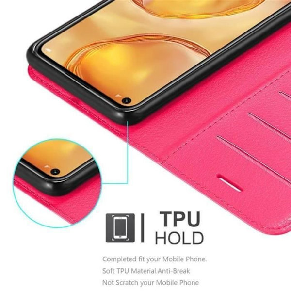 Fodral - CADORABO - Huawei P40 LITE/nova 7i - Läderimitation - Rosa - Stativfunktion Rosa