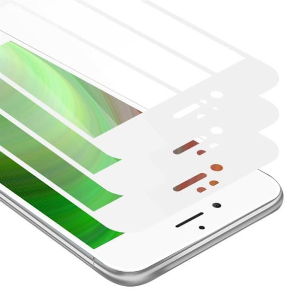 Cadorabo 3x härdat glas för Apple iPhone 8 PLUS / 7 PLUS / 7S PLUS i TRANSPARENT med VIT - Paket med 3 skärmskydd