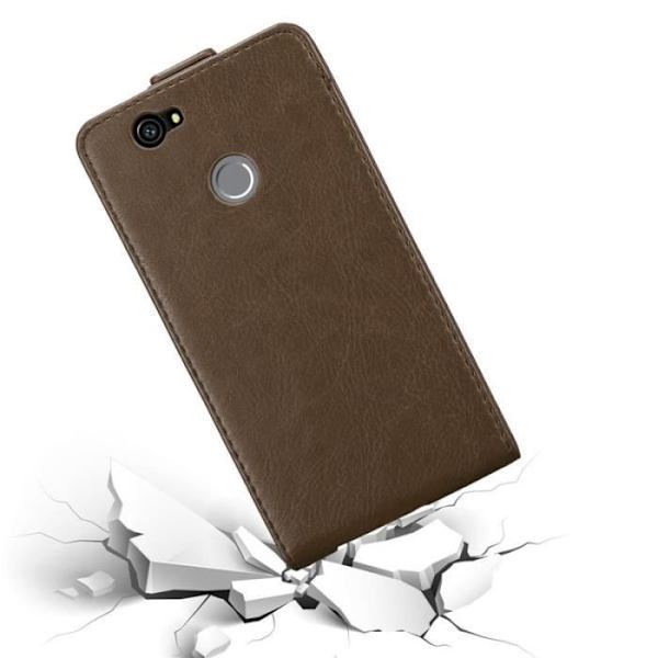 Flip-fodral - CADORABO - Huawei NOVA - Brun konstläder - Magnetisk stängning - Fullständigt skydd kastanj