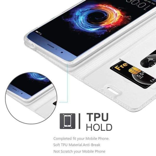 Flip-fodral för Honor 8 PRO Etui i KLASSISK SILVER Plånbok Stötsäker Grå