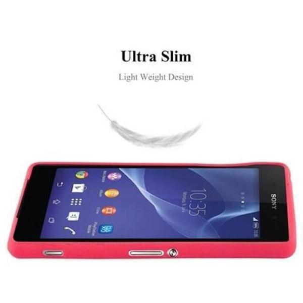 Sony Xperia Z2 FROST Fodral RÖD Cadorabo DESIGN FROST TPU Silikonskydd Fodral Skydd Ultra Slim Fin Bumper