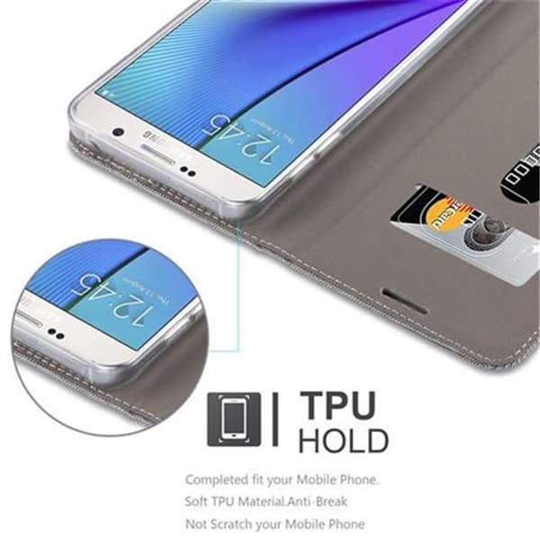 Skyddsfodral för Samsung Galaxy NOTE 5 i LJUST GRÅ BRUN Stötskyddande Etui Grå
