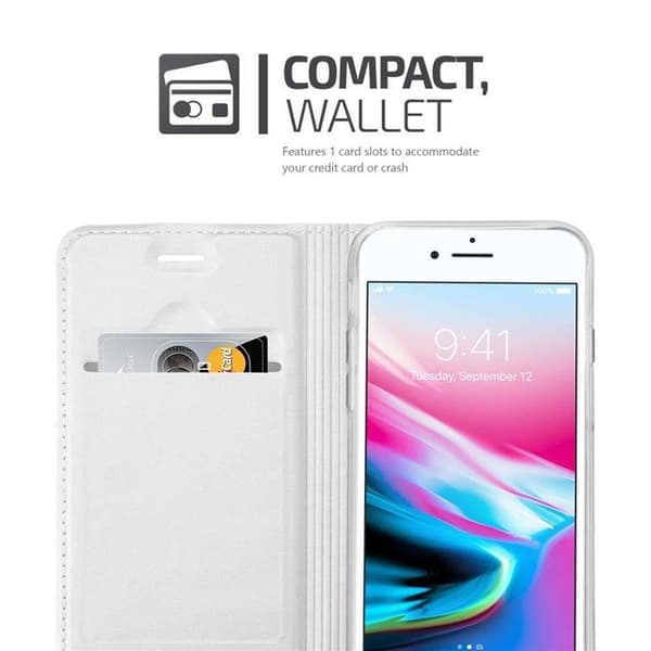 Flipfodral för iPhone 7 / 7S / 8 / SE 2020 Klassisk Silver Plånbok Stötsäker Grå