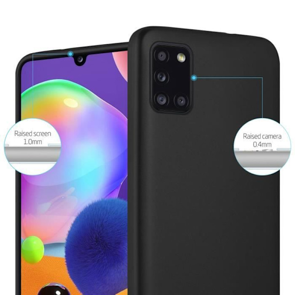 Fodral till Samsung Galaxy A31 Skal i SVART METALLISK Fodral Skydd Silikon TPU Matt skal Svart