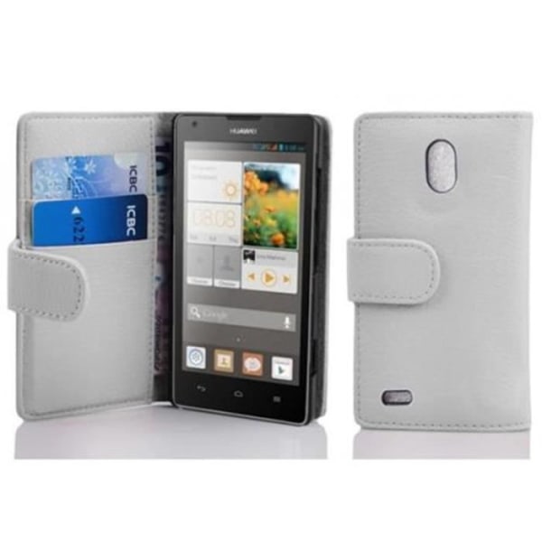 Cadorabo - Fodral Fodral för > Huawei ASCEND G700 < – Fodral Fodral Bumper Wallet (med kortplatser) i VIT ALABASTER