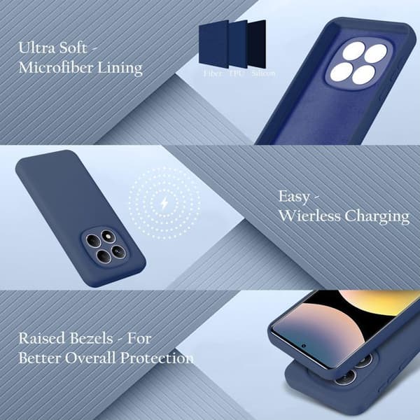 Skyddsskal för Xiaomi Redmi Note 14 Pro 4G Stötabsorberande i LIQUID BLUE Blå