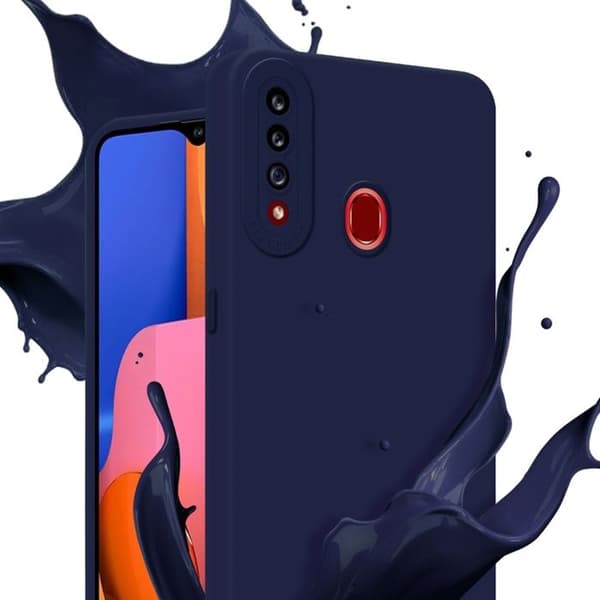 Skyddsfodral för Samsung Galaxy A20s i MÖRKBLA FLYTANDE Antichock Blå