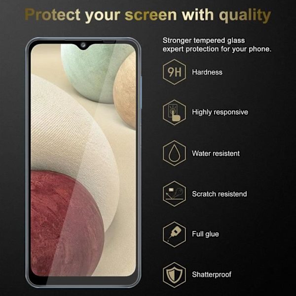 Skärmhärdat glas för Samsung Galaxy A12 / M12 Skyddsfilm i HÖGT TRANSPARENT härdat härdat glas Transparent