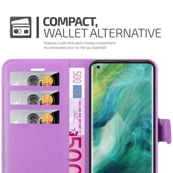 Etui för Oppo FIND X2 PRO - CADORABO - Orchidé Violett - Kunstläder - Magnetisk stängning - Ställfunktion Orkidévioler