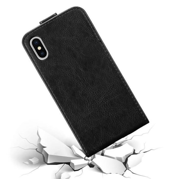 Skyddshölje - CADORABO - Apple iPhone XS MAX - Syntetiskt läder svart - Magnetisk stängning - Flip-stil Svart