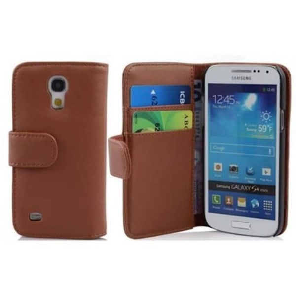 Fodral till Galaxy S4 MINI - CADORABO - Brun - Smidigt konstläder - 360° skydd - Magnetisk stängning kastanj