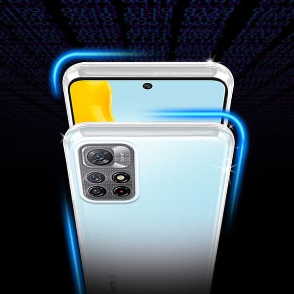 Transparent stötsäker silikonfodral för Redmi Note 11s 5G Vit